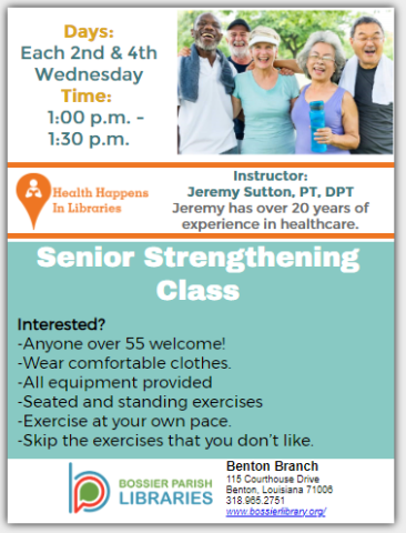 Senior Strengthening Class Flyer