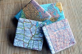 coasters made out a map!