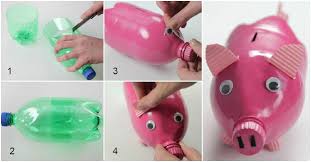 piggy bank made of recycled materials