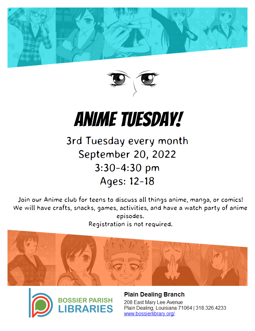 Anime Club  Alexander Hamilton Memorial Free Library