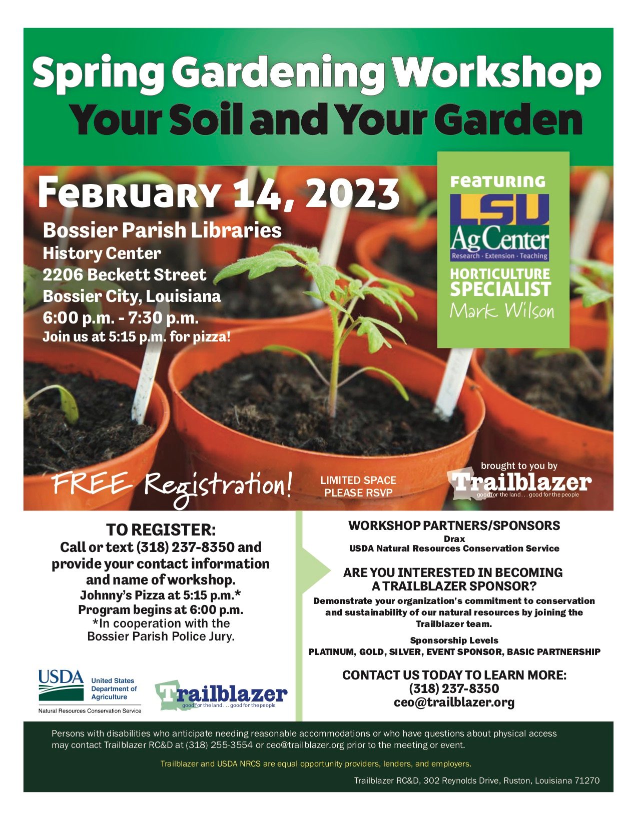 Promotional flyer with gardening image
