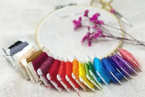 Cross Stitch Embroidery Floss in Rainbow Pattern