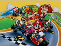 Mario, Luigi and other characters approaching the finish line!