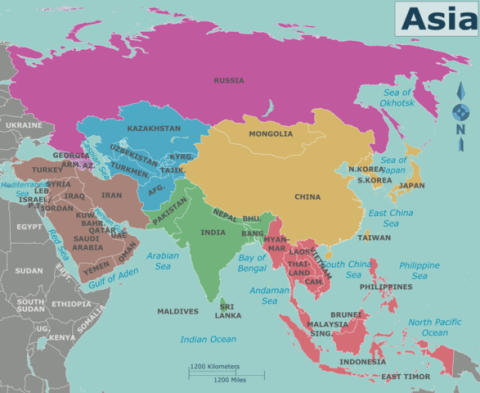 map of asia