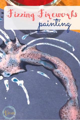 Firework art that "fizzes" using baking soda and vinegar