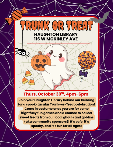 Flyer for Trunk or Treat October 30 from 4-6pm