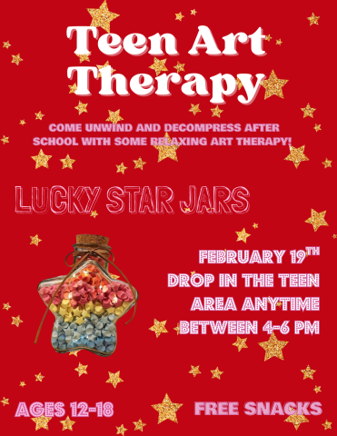 teen art therapy lucky star jars flyer