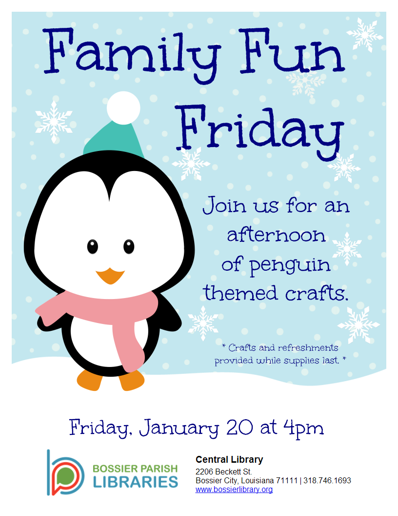 Cartoon penguin listing activities