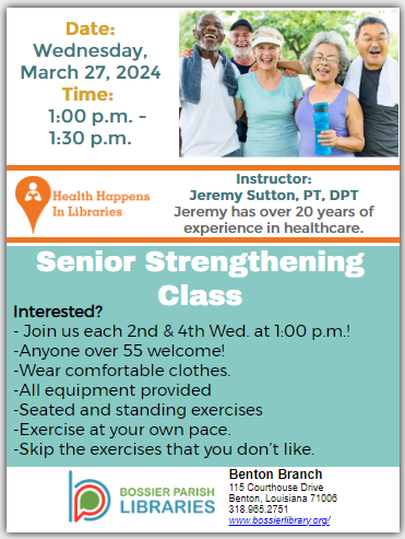 Senior Strengthening Class Flyer