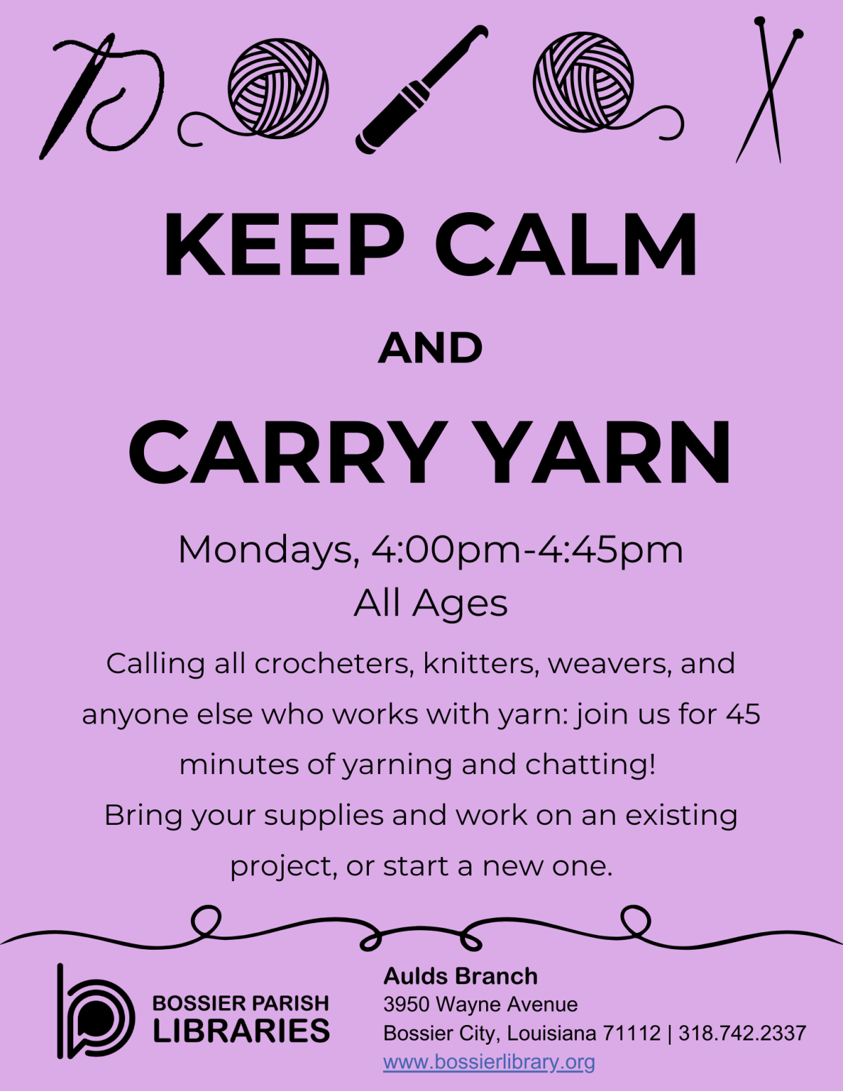keep calm and carry yarn