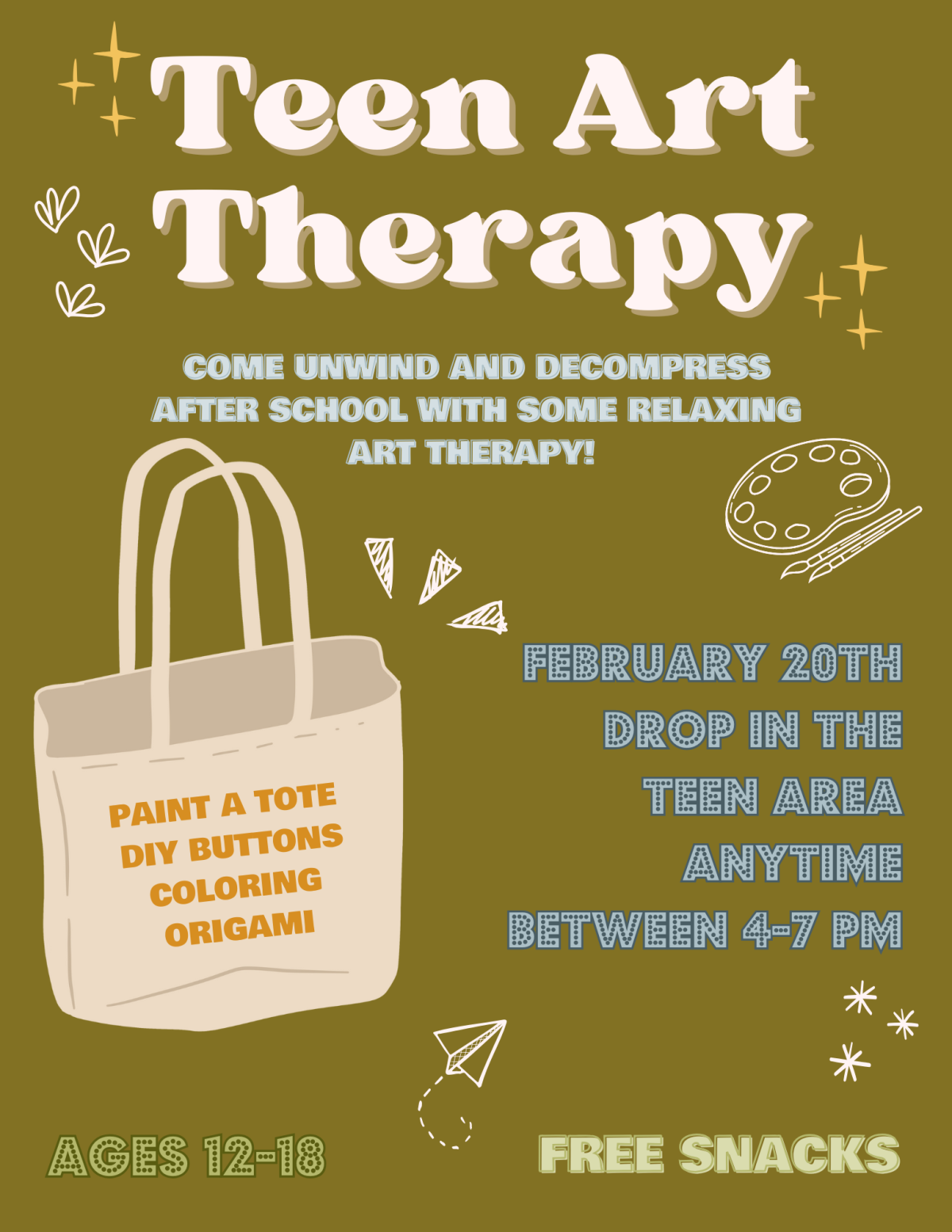 Teen Art Therapy flyer