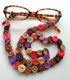 button eye glasses chain