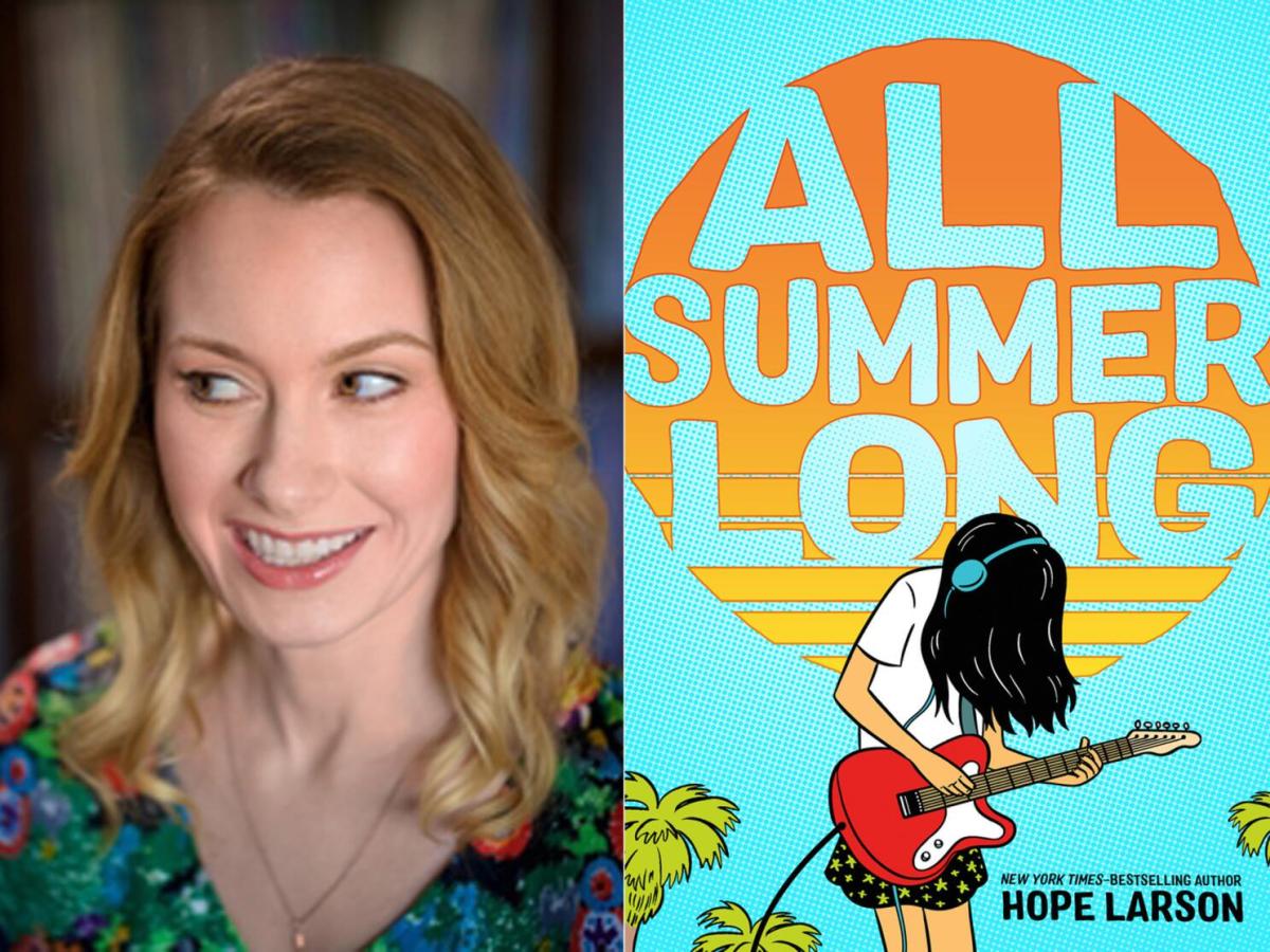 Photo of graphic novel author, Hope Larson, and the cover of her book All Summer Long