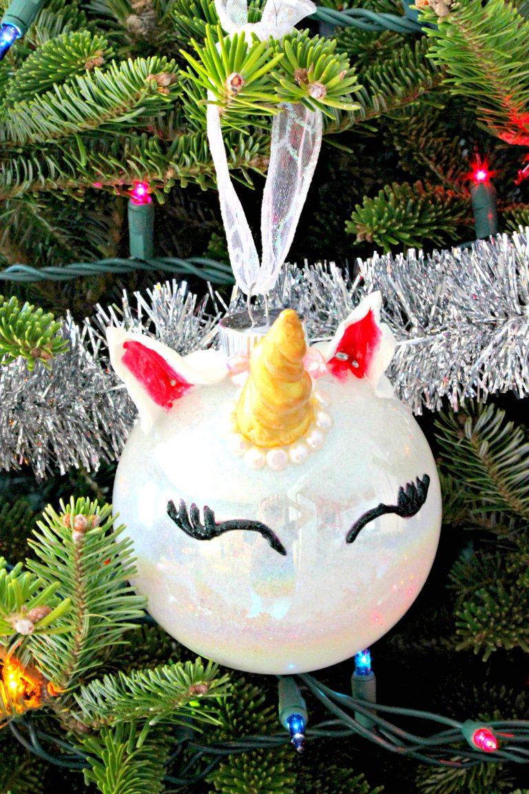 DIY unicorn glass globe ornament
