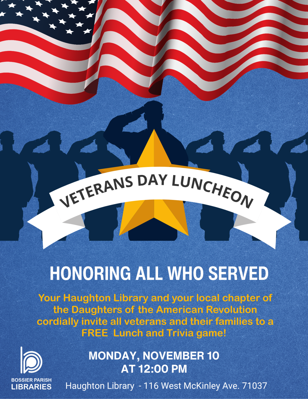 Veterans day lunch flyer