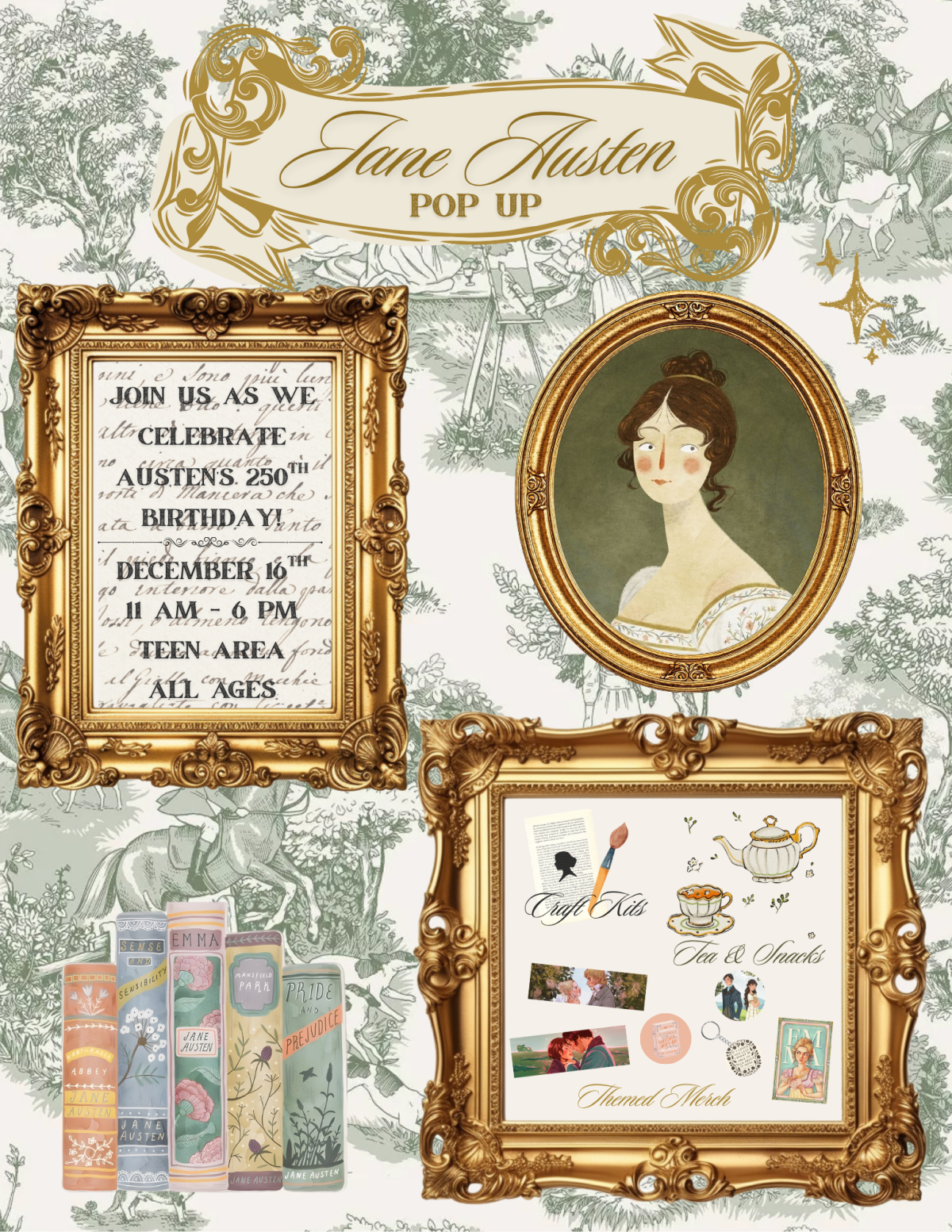 jane austen pop up flyer